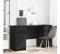 Galds Ar Plauktu Melns Ozols 140 X 49 X 76 Cm Inženierijas Koks Vidaxl 8721158713582