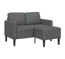 Divvietīgs Dīvāns Ar Šezlongu, L-Veida, Tumši Pelēks, 125 Cm, Audums Vidaxl 8721158714053
