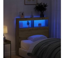 Galvgaļa Skapis Ar Led, Koka Krāsā, 100X17X102 Cm Vidaxl 8721158726568