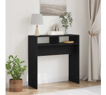 Konsoles Galds Melns Ozolkoks 78 X 30 X 80 Cm Inženierijas Koks Vidaxl 8721158770585