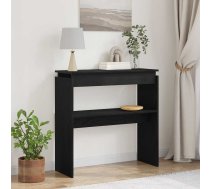 Konsoles Galds Melns Ozolkoks 80 X 30 X 80 Cm Inženierijas Koks Vidaxl 8721158770608
