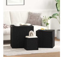 Nesting Galds 3 Pcs Melns Ozolkoks Inženierijas Koks Vidaxl 8721158770752
