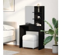 Dressing Galds Ar Atvilktni Melns Ozolkoks 74,5 X 40 X 141 Cm Vidaxl 8721158771803