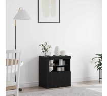 Led Sānu Galds Melna 60,5 X 37 X 67 Cm Inženierijas Koks Vidaxl 8721158773807