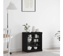 Led Sānu Galds Melns Ozolkoks 60,5 X 37 X 67 Cm Vidaxl 8721158774101