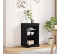 Led Sānu Galds Melns Ozolkoks 41 X 37 X 67 Cm Inženierijas Koks Vidaxl 8721158774194