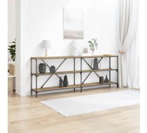Konsoles Galds Ar Plauktu Mākslīgā Ozola 200 X 30 X 75 Cm Vidaxl 8721158793249
