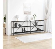 Konsoles Galds Ar Plauktu Melns Ozolkoks 200 X 30 X 75 Cm Vidaxl 8721158793256