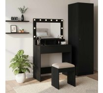 Dressing Galds Ar Plauktu Melns Ozolkoks 75,5 X 41 X 135 Cm Vidaxl 8721158851383