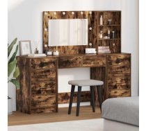 Dressing Galds Ar Plauktu 3 Pcs Dūmaka Ozols Inženierijas Koks Vidaxl 8721158864604