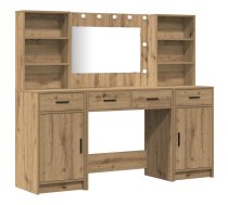 Apģērba Galda Komplekts Ar Led Ar Plauktu 3 Pcs Artisānā Ozols Vidaxl 8721158865366