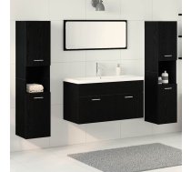 Vannas Istabas Mēbeļu Komplekts Ar Plauktu 4 Pcs Melns Ozolkoks Vidaxl 8721158868312