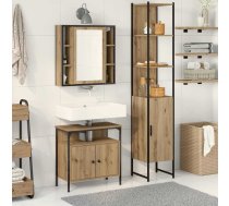 Vannas Istabas Mēbeļu Komplekts Ar Plauktu 3 Pcs Artisānā Ozols Vidaxl 8721158868527