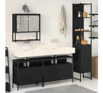 Vannas Istabas Mēbeļu Komplekts Ar Plauktu 4 Pcs Melns Ozols Vidaxl 8721158868640