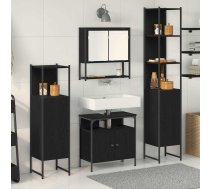 Vannas Istabas Mēbeļu Komplekts Ar Plauktu 4 Pcs Melns Ozolkoks Vidaxl 8721158868664
