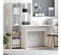 Galds Ar Plauktu Balts 138,5 X 55 X 143 Cm Inženierijas Koks Vidaxl 8721158934246