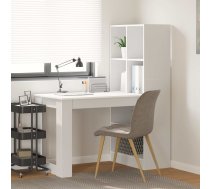 Galds Ar Plauktu Balts 122 X 67 X 145 Cm Inženierijas Koks Vidaxl 8721158934321