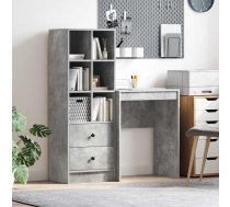Galds Ar Atvilktni Ar Plauktu 2 Pcs Betona Pelēks Vidaxl 8721158934758