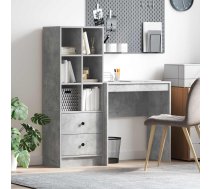 Galds Ar Atvilktni Ar Plauktu 2 Pcs Betona Pelēks Vidaxl 8721158934833