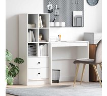 Galds Ar Atvilktni Ar Plauktu Ar Uzglabāšanu 2 Pcs Balts Vidaxl 8721158934888