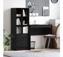 Galds Ar Atvilktni Ar Plauktu 2 Pcs Melns Ozolkoks Vidaxl 8721158934895