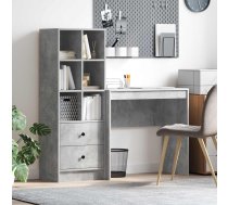 Galds Ar Atvilktni Ar Plauktu 2 Pcs Betona Pelēks Vidaxl 8721158934918