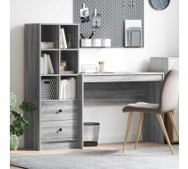 Galds Ar Atvilktni Ar Plauktu 2 Pcs Pelēks Sonoma Vidaxl 8721158935090