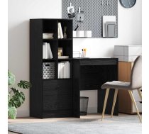 Galds Ar Atvilktni Ar Plauktu 2 Pcs Melns Ozolkoks Vidaxl 8721158935137