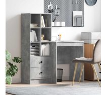 Galds Ar Atvilktni Ar Plauktu 2 Pcs Betona Pelēks Vidaxl 8721158935151