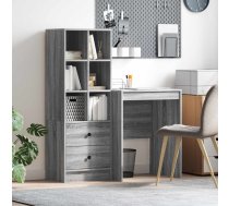 Galds Ar Atvilktni Ar Plauktu 2 Pcs Pelēks Sonoma Vidaxl 8721158935175