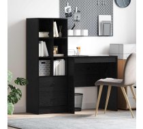 Galds Ar Atvilktni Ar Plauktu 2 Pcs Melns Ozolkoks Vidaxl 8721158935212