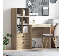 Galds Ar Atvilktni Ar Plauktu Ar Uzglabāšanu 2 Pcs Sonoma Ozols Vidaxl 8721158935229