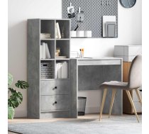 Galds Ar Atvilktni Ar Plauktu 2 Pcs Betona Pelēks Vidaxl 8721158935236