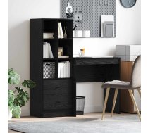 Galds Ar Atvilktni Ar Plauktu 2 Pcs Melns Ozolkoks Vidaxl 8721158935298