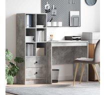 Galds Ar Atvilktni Ar Plauktu 2 Pcs Betona Pelēks Vidaxl 8721158935311