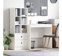 Galds Ar Atvilktni Ar Plauktu Ar Uzglabāšanu 2 Pcs Balts Vidaxl 8721158935366