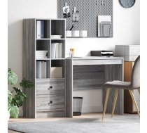 Galds Ar Atvilktni Ar Plauktu 2 Pcs Pelēks Sonoma Vidaxl 8721158935410