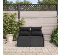 Dārza Dīvāns Melna 121 X 62 X 69Cm Poliratāns Vidaxl 8721158939081