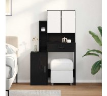 Dressing Galds Ar Atvilktni Melns Ozolkoks 80 X 35 X 132 Cm Vidaxl 8721158970565