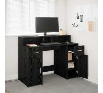 Galds Ar Plauktu Melns Ozols 120 X 55 X 91 Cm Inženierijas Koks Vidaxl 8721288457288
