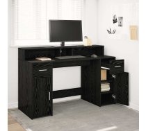 Galds Ar Plauktu Melns Ozols 140 X 55 X 91 Cm Inženierijas Koks Vidaxl 8721288457318