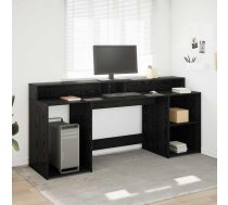 Galds Ar Plauktu Melns Ozols 200 X 55 X 91 Cm Inženierijas Koks Vidaxl 8721288457356