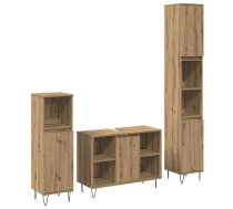 Vannas Istabas Mēbeļu Komplekts Ar Plauktu 3 Pcs Artisānā Ozols Vidaxl 8721288624604
