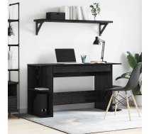 Galds Ar Plauktu Melns Ozols 140 X 50 X 75 Cm Inženierijas Koks Vidaxl 8721288763754
