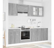 Virtuves Skapīšu Komplekts Ar Plauktu Lyon 8 Pcs Pelēks Sonoma Vidaxl 8721288788863