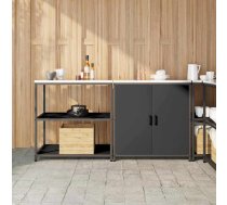 Virtuves Glabāšanas Komplekts Ar Plauktu Ar Durvīm 2 Pcs Melna Vidaxl 8721288822369