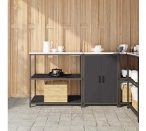 Virtuves Glabāšanas Komplekts Ar Plauktu Ar Durvīm 2 Pcs Melna Vidaxl 8721288822437