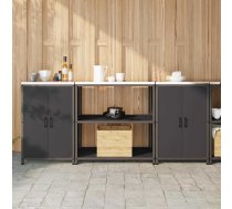 Virtuves Glabāšanas Komplekts Ar Plauktu Ar Durvīm 3 Pcs Melna Vidaxl 8721288822505