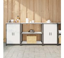 Virtuves Glabāšanas Komplekts Ar Plauktu Ar Durvīm 3 Pcs Balts Vidaxl 8721288822512