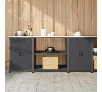 Virtuves Glabāšanas Komplekts Ar Plauktu 3 Pcs Antracīts Vidaxl 8721288822529